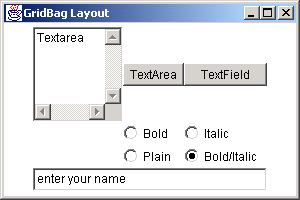 GridBag Layout Manager trong java